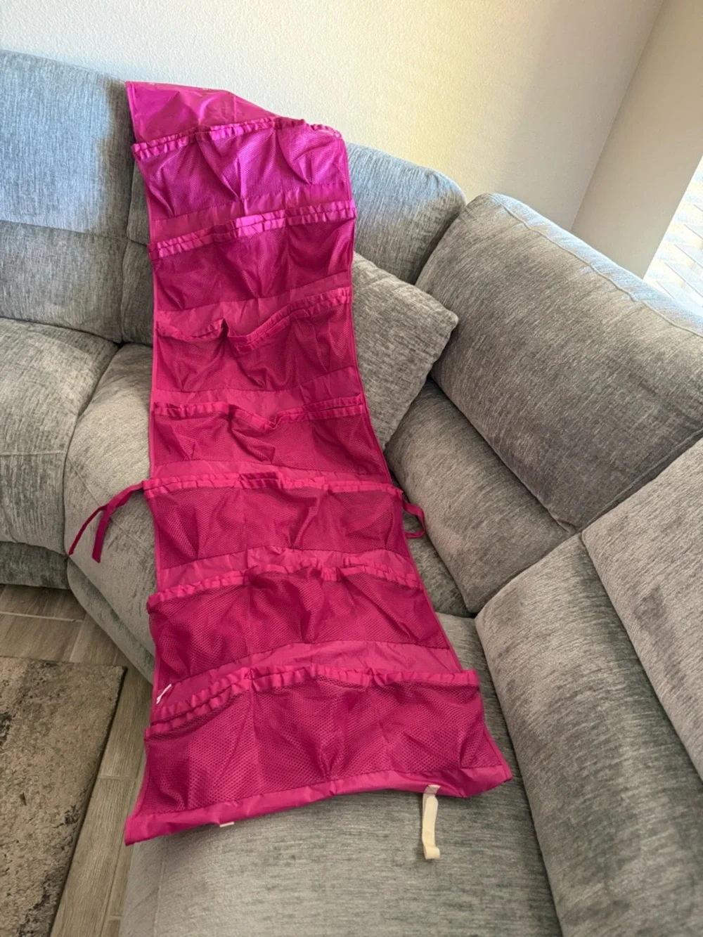 Hanging Pink Over-the-Door Organizer